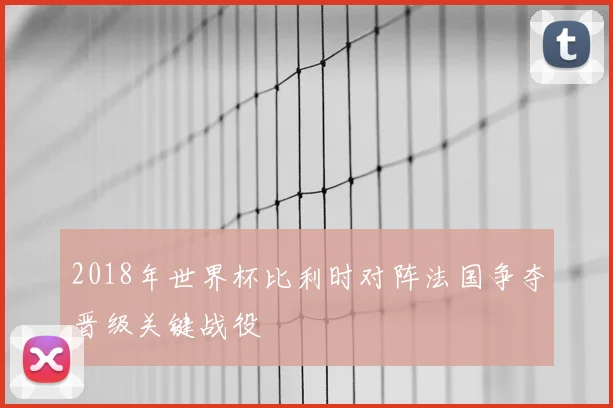 2018年世界杯比利时对阵法国争夺晋级关键战役